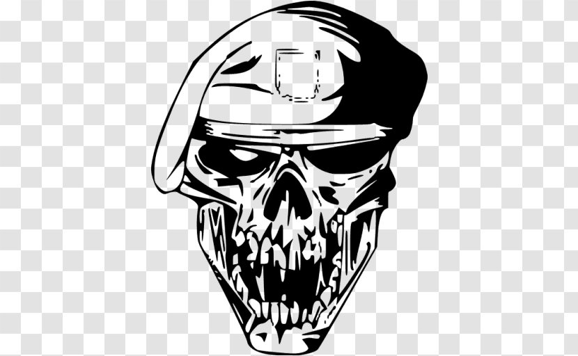 Skull Soldier Drawing Decal - Monochrome Photography Transparent PNG