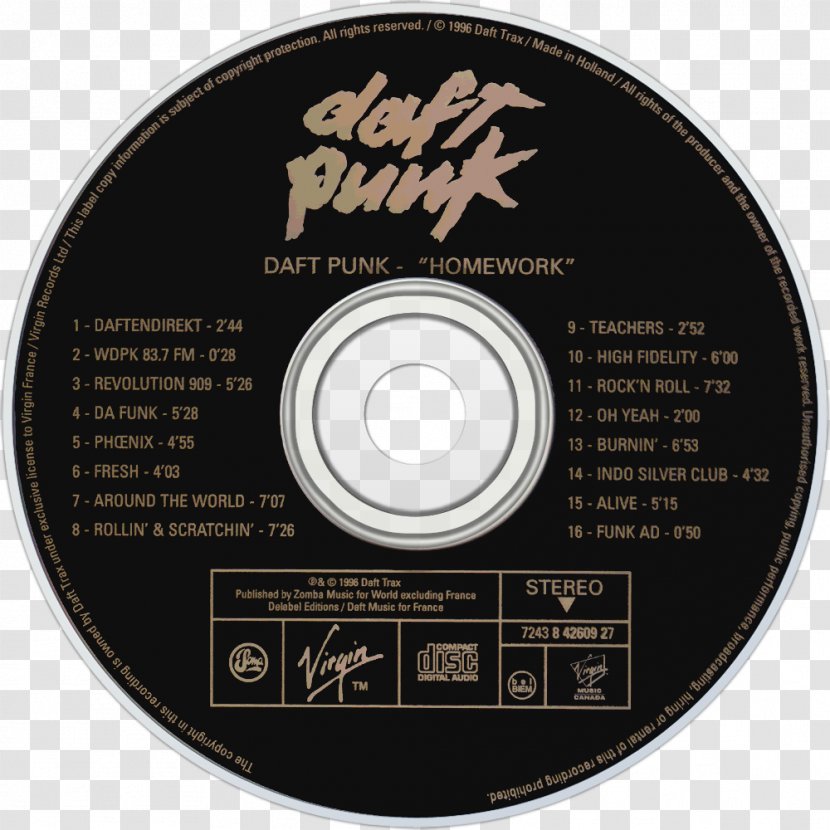 Daft Punk Homework Album Cover Discovery - Cartoon Transparent PNG