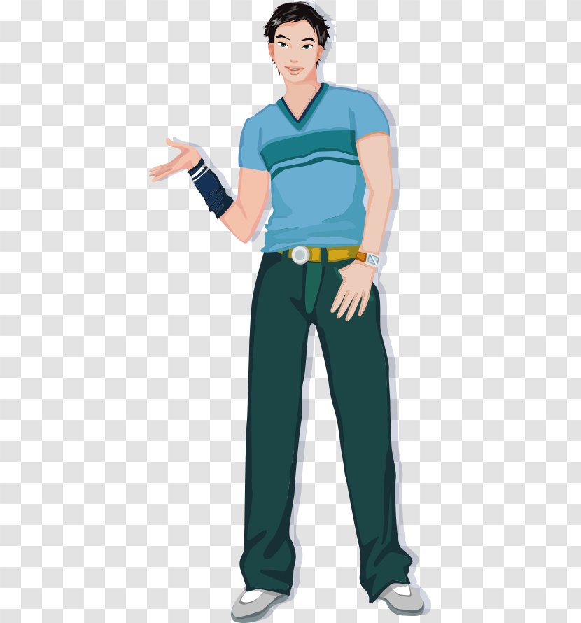 Cartoon Sportswear Man - Arm - Hand-painted With Short Hair Transparent PNG