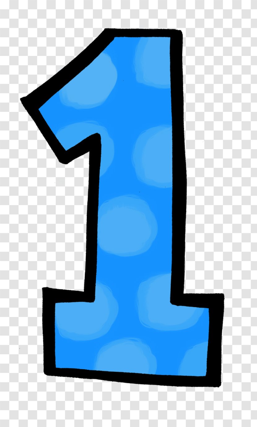 Number Clip Art - Electric Blue - 1 Transparent PNG