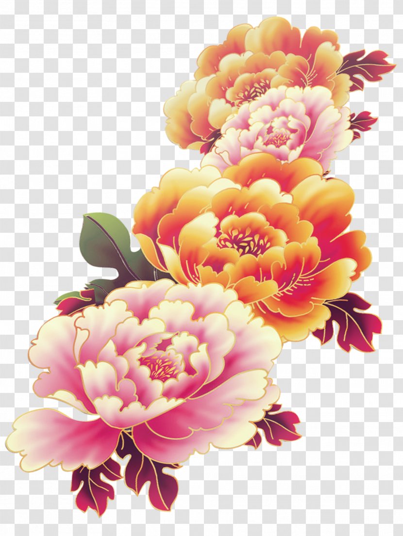 China Peony Chinese New Year - Flower Arranging - Wind Transparent PNG