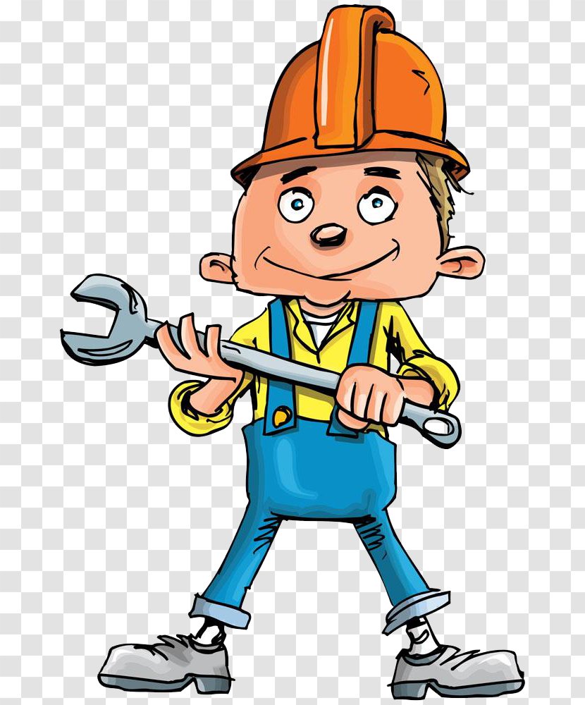 Plumber Plumbing Cartoon Handyman - A Worker With Spanner Transparent PNG