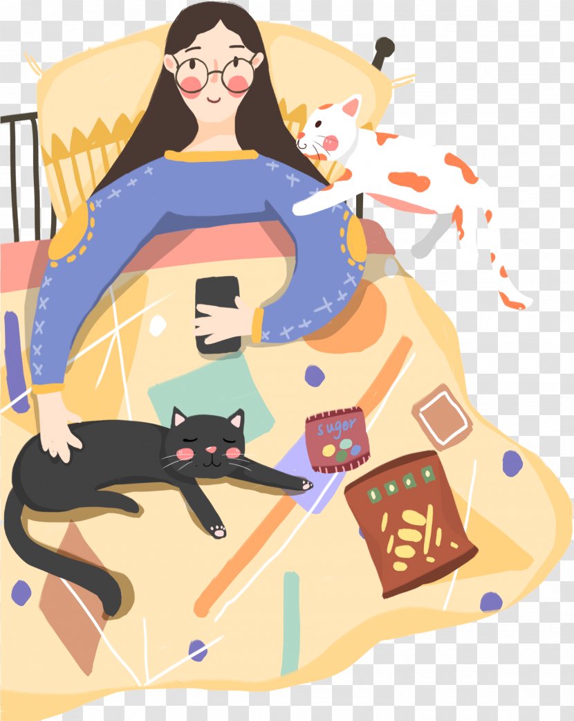 Woman Cartoon - Style Bed Transparent PNG