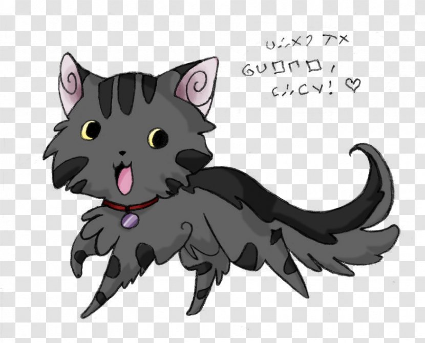 Whiskers Kitten Black Cat Bat - Mammal Transparent PNG