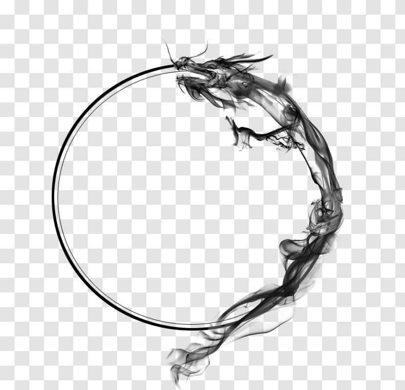 Chinese Dragon Ink - Pattern - Ancient Circle Transparent PNG