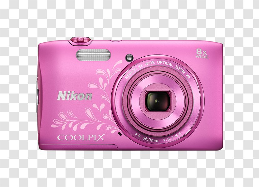 Nikon Digital Camera Coolpix S3600 Pink S3600PK Silver S3600SL COOLPIX S33 Point-and-shoot - Lens Transparent PNG