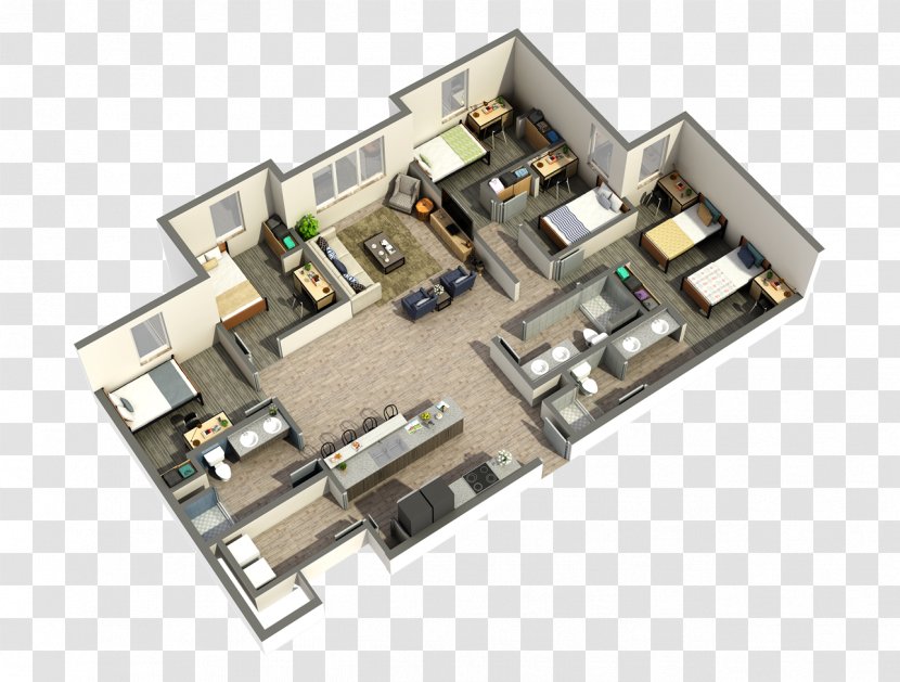 House Plan 3D Floor - Interior Design Services - Upscale Residential Quarter Transparent PNG