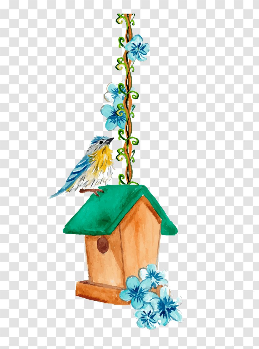 Notebook Bird Vector Graphics Flower Composition Book Journal - Christmas Decoration - Cartoon Birdhouse Transparent PNG