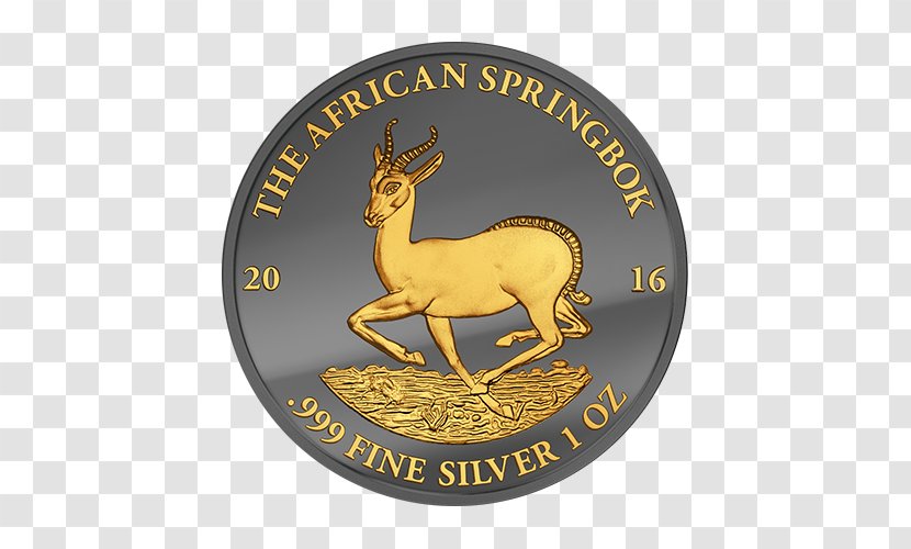 Gabon Gold African Springbok Silver Coin - Gilding Transparent PNG