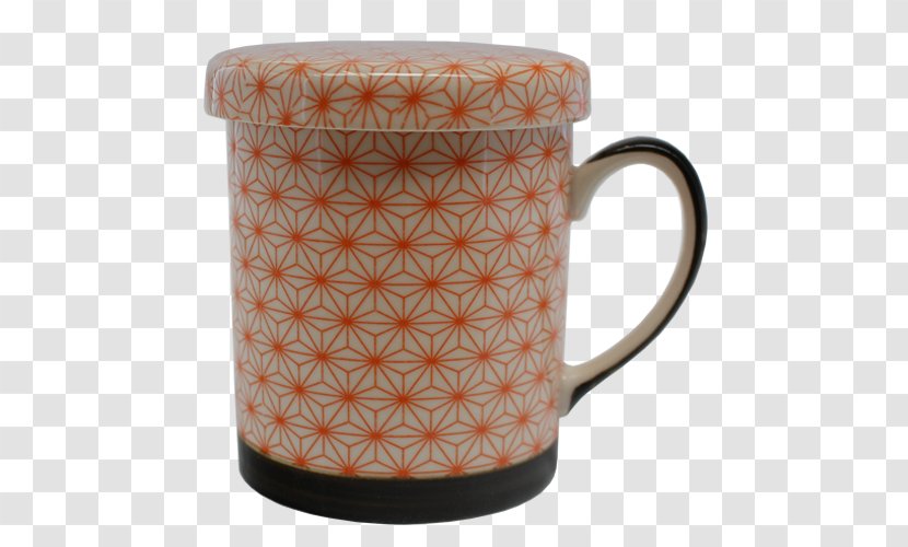 Coffee Cup Ceramic Pottery Mug - Orange Geometric Transparent PNG