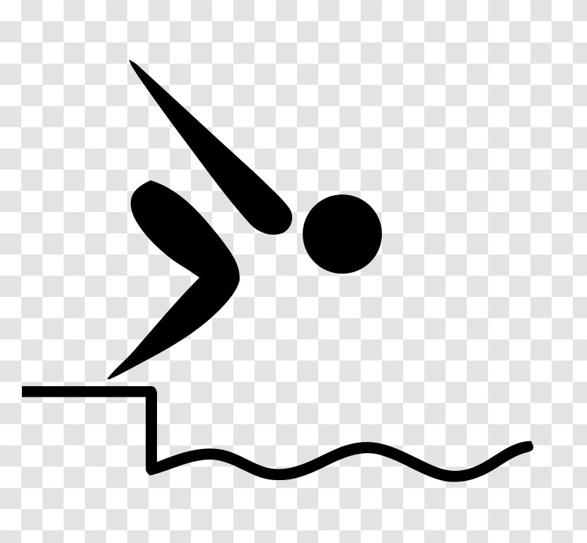 Olympic Games Swimming Pictogram Sports Clip Art - Black And White - Images Transparent PNG