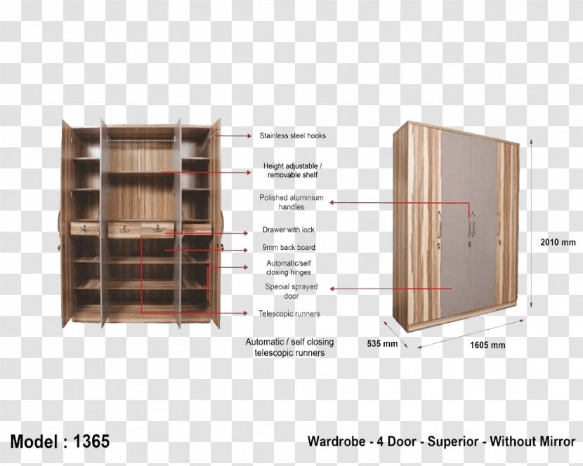 Shelf Armoires & Wardrobes Furniture Door Locker - Bedroom Transparent PNG