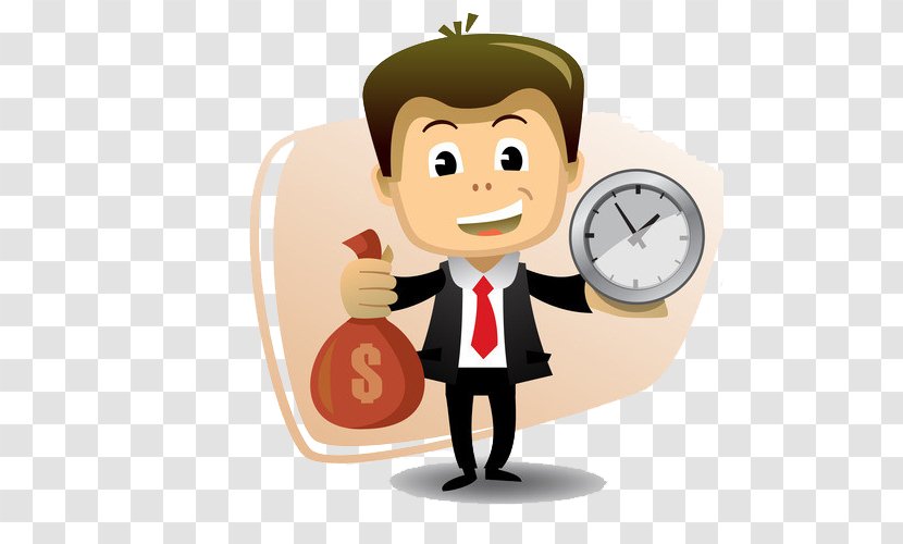 Cartoon Businessperson Illustration - Finger - Characters Commercial Nature Of Time And Money Transparent PNG