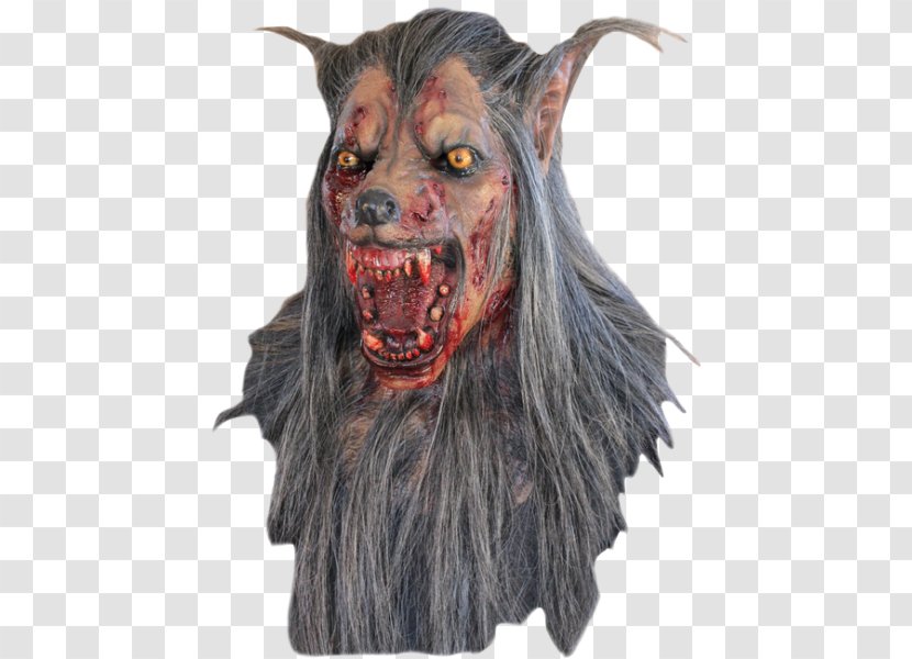 Halloween Costume Latex Mask Werewolf Gray Wolf - Mythical Creature Transparent PNG