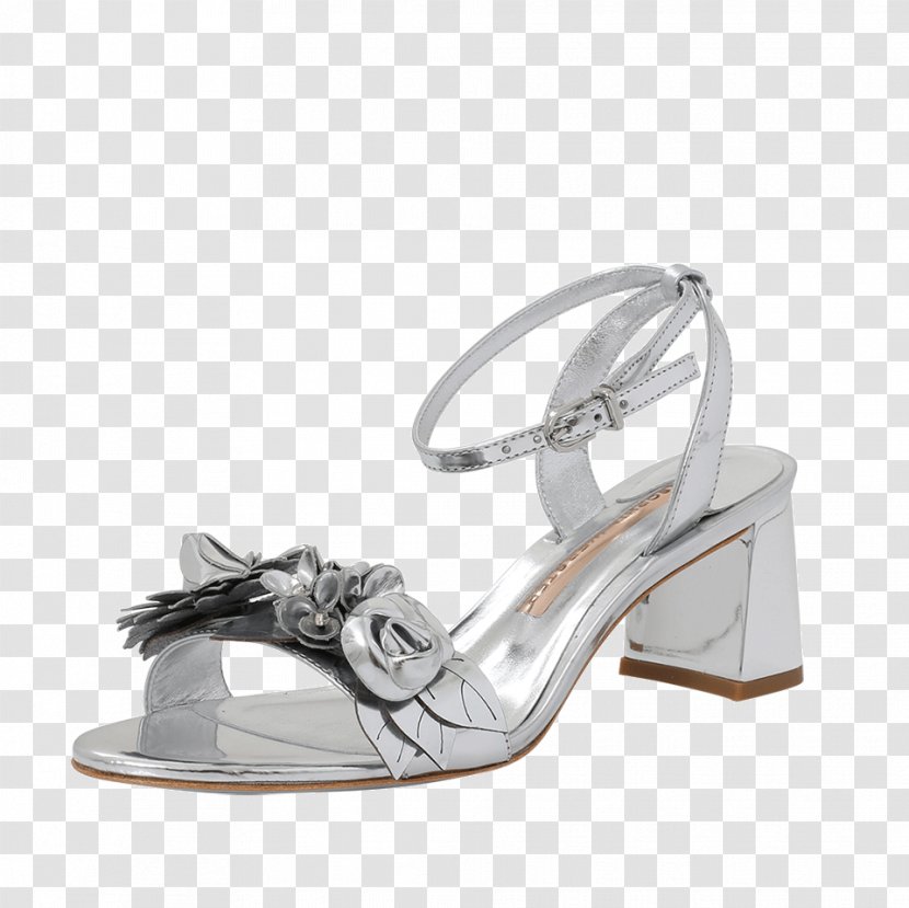 Sophia Webster Lilico Floral-Embellished Metallic Leather Block-Heel Sandals - Silver - SandalsSilver High-heeled ShoeSandal Transparent PNG
