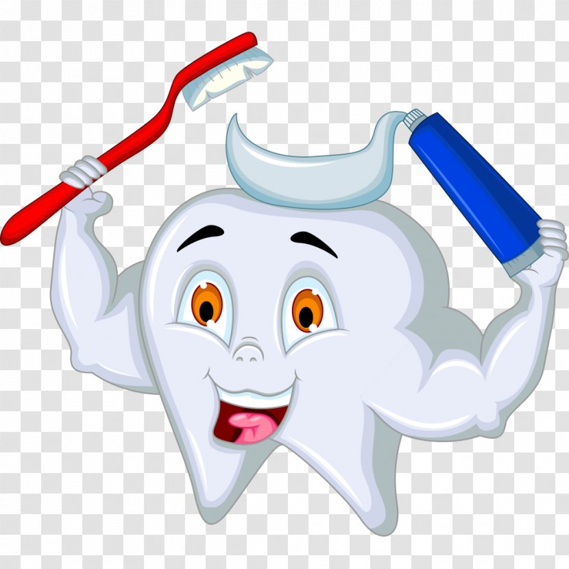 Toothpaste Toothbrush Cartoon - Brushing Teeth Transparent PNG