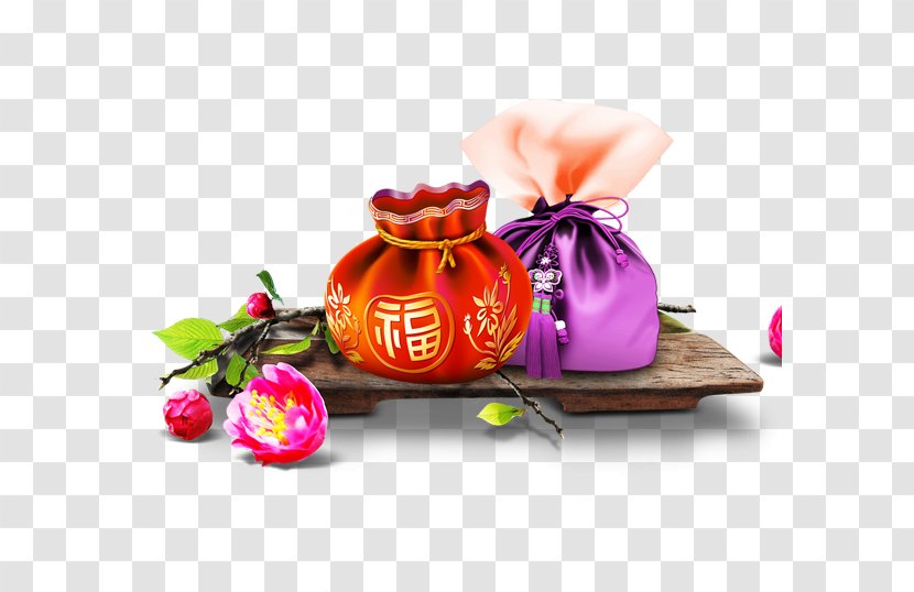 Fukubukuro Bag Chinese New Year - Rgb Color Model - Peach Transparent PNG