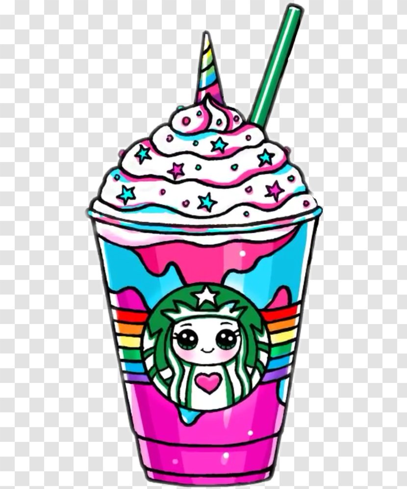 Coffee Starbucks Frappuccino Kawaii Japanese Cuisine - Artwork - Unicorn Transparent PNG