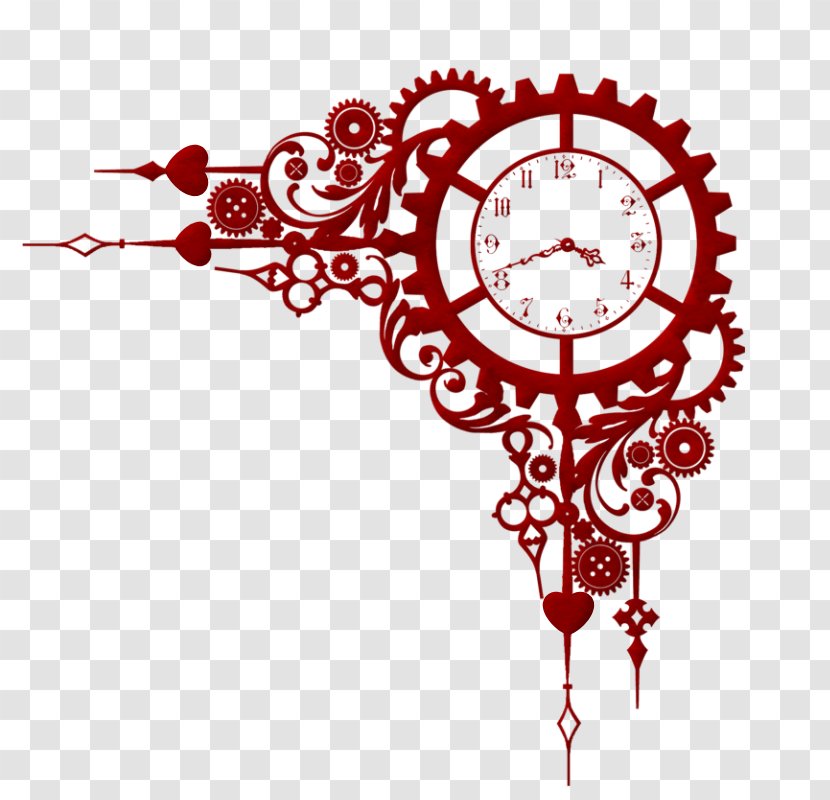 Tattoo Steampunk Gear Drawing Clock - Heart Transparent PNG