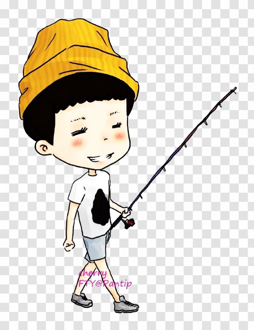 Fishing Rod Angling - Headgear - A Boy With Transparent PNG