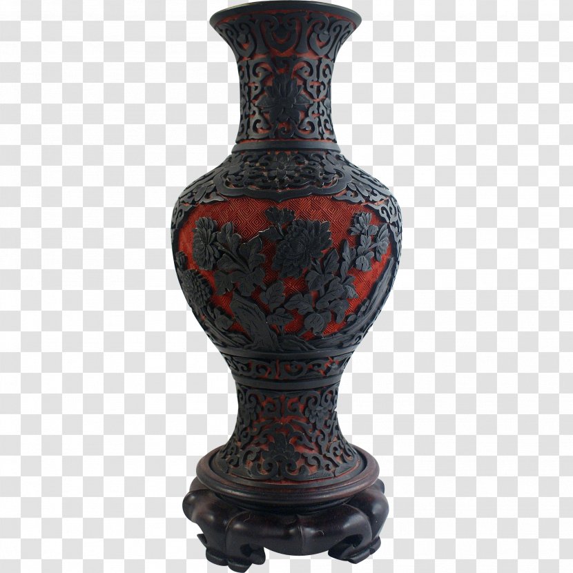 Vase Ceramic Ruby Lane Cinnabar Porcelain - Chinese Herbaceous Peony Transparent PNG