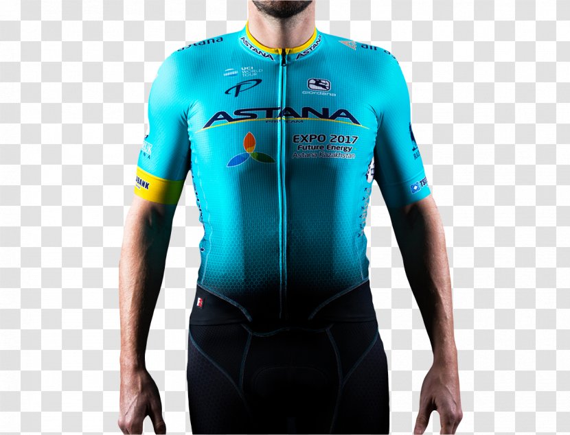 Jersey Astana Sleeve T-shirt Cycling Transparent PNG