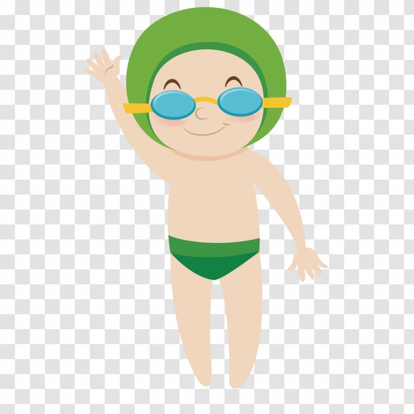 Glasses Swimming Illustration - Heart - A Baby Wearing Goggles Transparent PNG