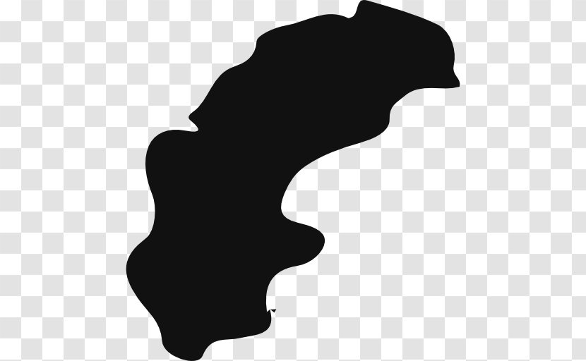 Sweden Map Clip Art Silhouette - Black And White Transparent PNG