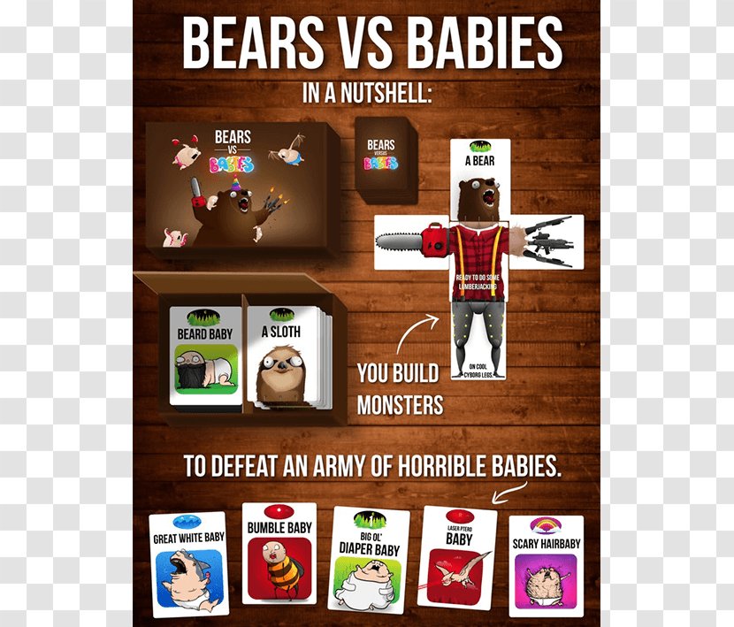 Bears Vs. Babies Exploding Kittens War Card Game - Infant - Portal Transparent PNG