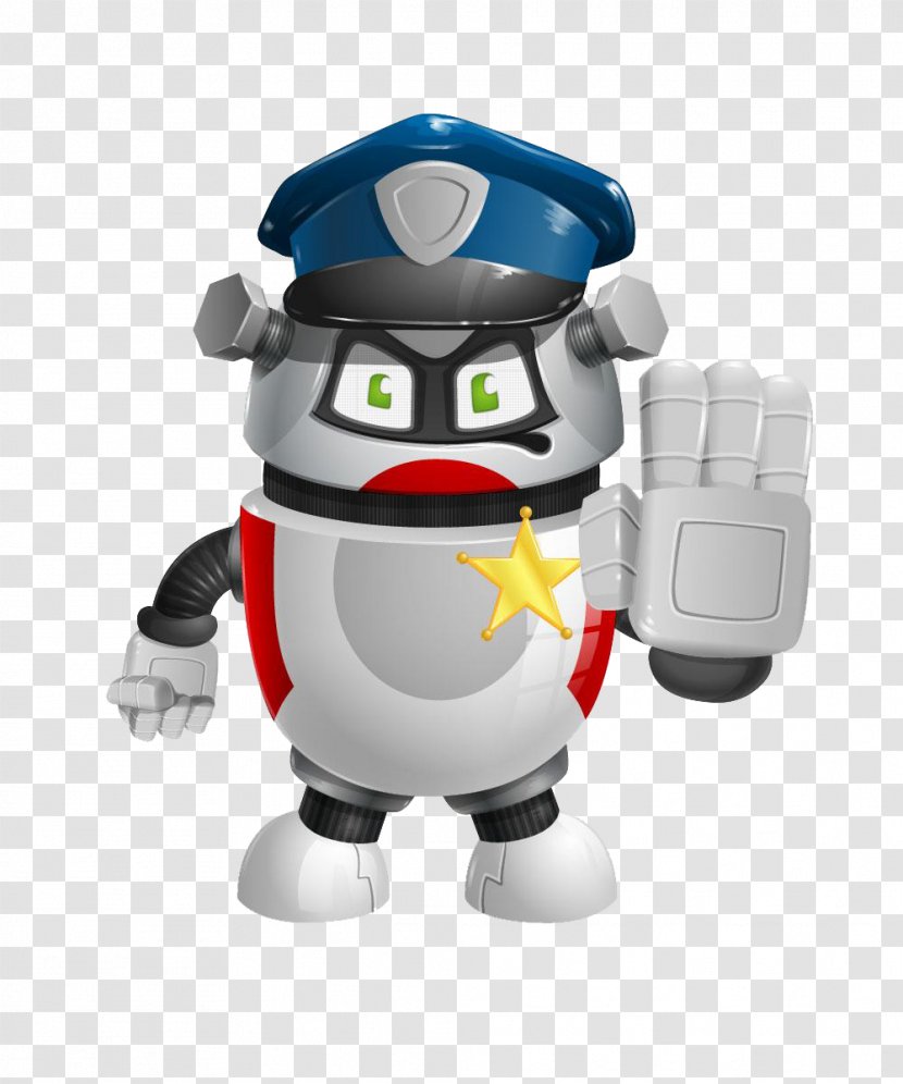 Robotic Pet Cartoon - Traffic Police Robot Transparent PNG