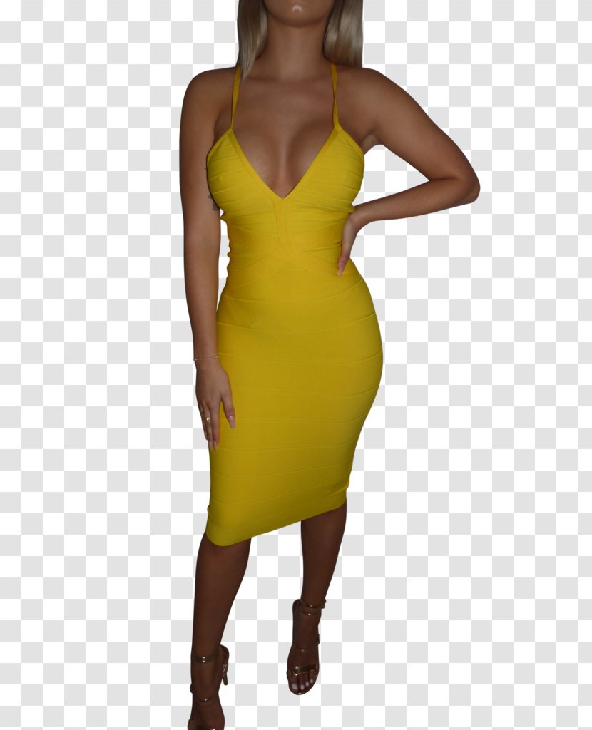 Yellow Bandage Dress Cocktail - Purple Transparent PNG