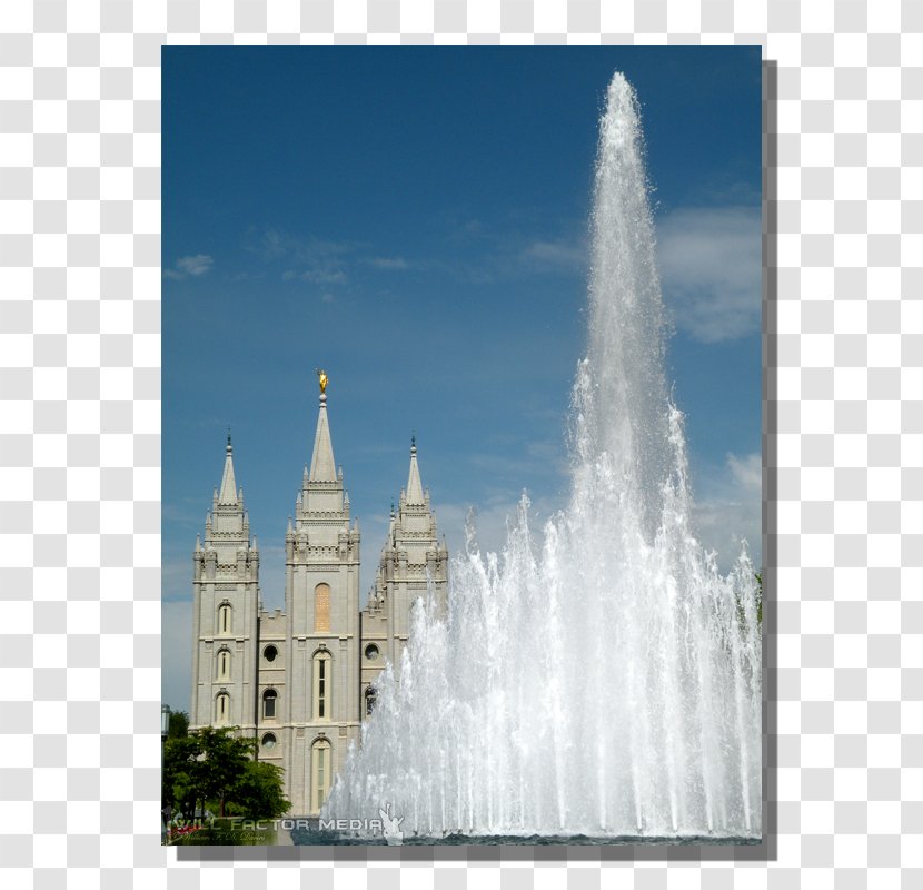 Fountain Temple Square Place Of Worship Tourist Attraction Landmark Theatres - Sky - Latter Day Saints Transparent PNG