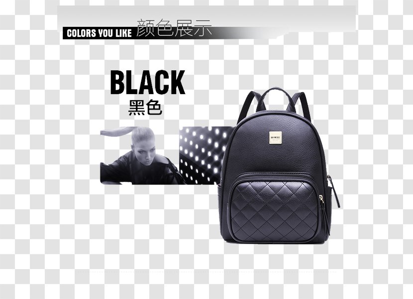 Handbag Backpack - Hand Luggage - Korean Black Shoulder Bag Lingge Pack Ad Transparent PNG