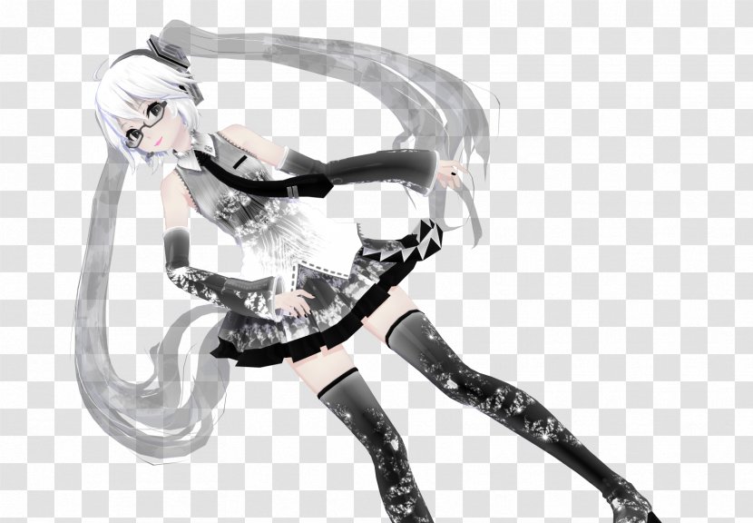 Hatsune Miku: Project DIVA Arcade MikuMikuDance DeviantArt Black And White - Fashion Accessory - Miku Transparent PNG