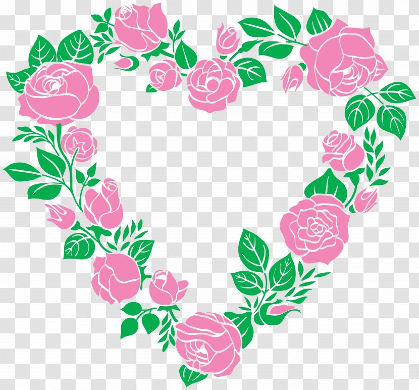 Right Border Of Heart Rose Clip Art - Flower Arranging - Pink Image Transparent PNG