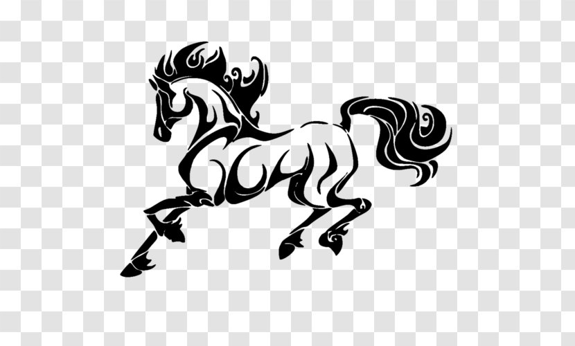 Tattoo Icelandic Horse Horseshoe Drawing Tolt - Black And White Transparent PNG