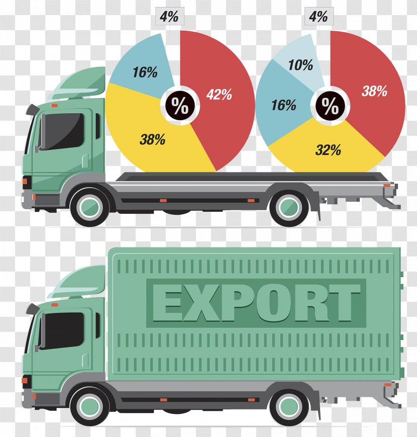 Transport Logistics Infographic Illustration - Container Vehicles Transparent PNG