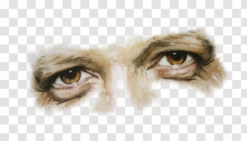 Eyebrow Watercolor Painting Artist Pupil - Flower - Creative Hand-painted Man's Eyes Transparent PNG