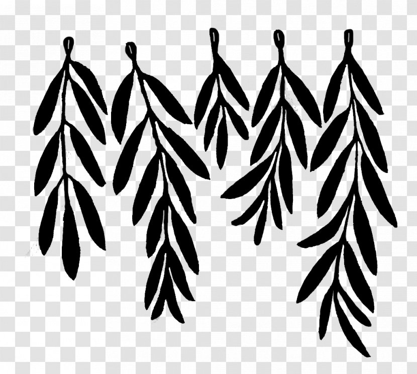 Olive Leaf Cricut Christmas Ornament Clip Art - Black And White Transparent PNG