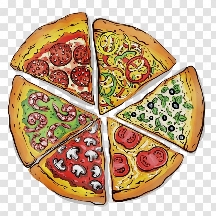 Food Junk Group Dish Cuisine - Watercolor - Pepperoni Pizza Transparent PNG