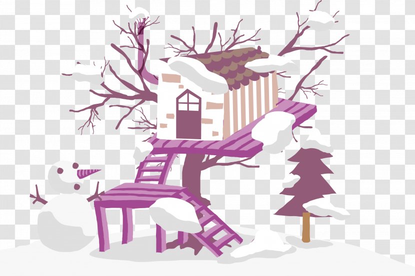 Graphic Design Illustration - Violet - Hand Painted Colorful House Ladder Transparent PNG