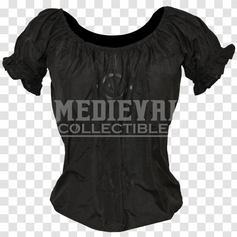 T-shirt Blouse Shoulder Black M Transparent PNG