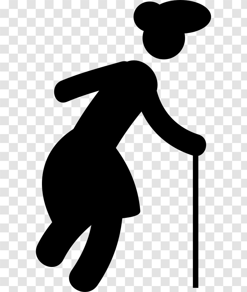 Clip Art Image Human - Behavior - Old Lady Walking Funny Transparent PNG