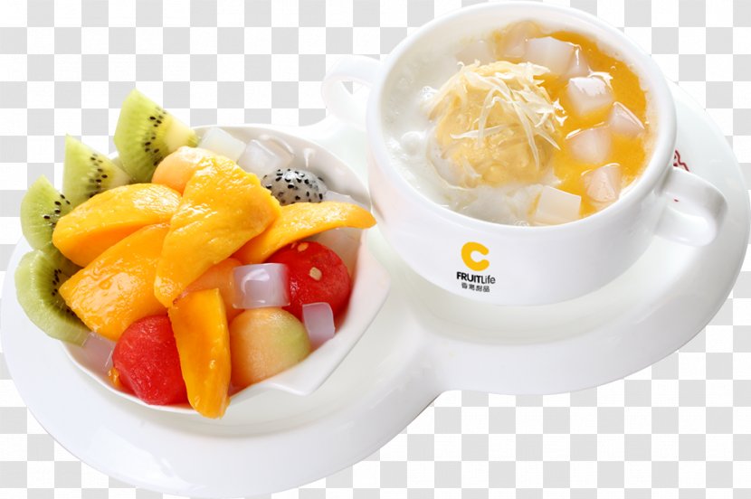 Frozen Yogurt Dessert Ice Cream Breakfast Food - Cuisine - Mix Fruit Transparent PNG
