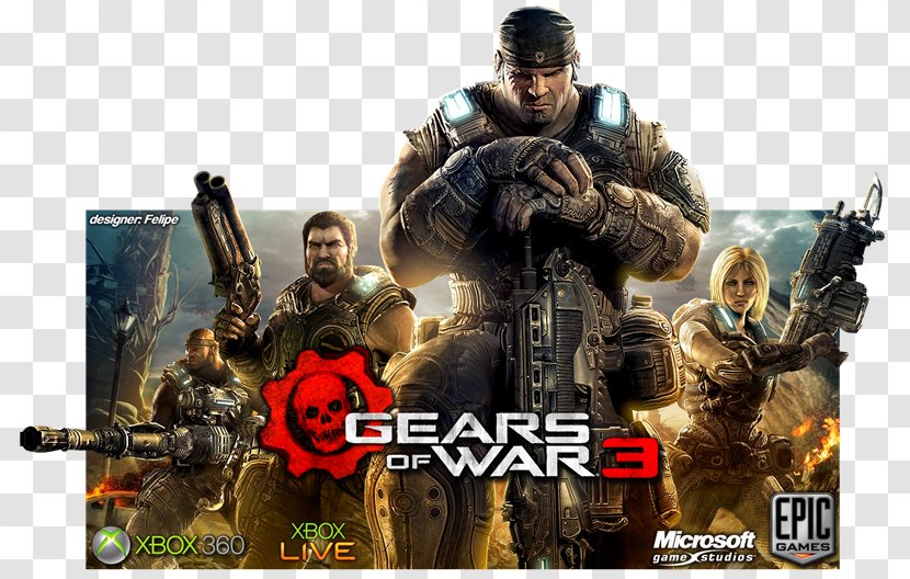 Gears Of War 3 Xbox 360 Platinum Hits Soldier Infantry - Army Transparent PNG