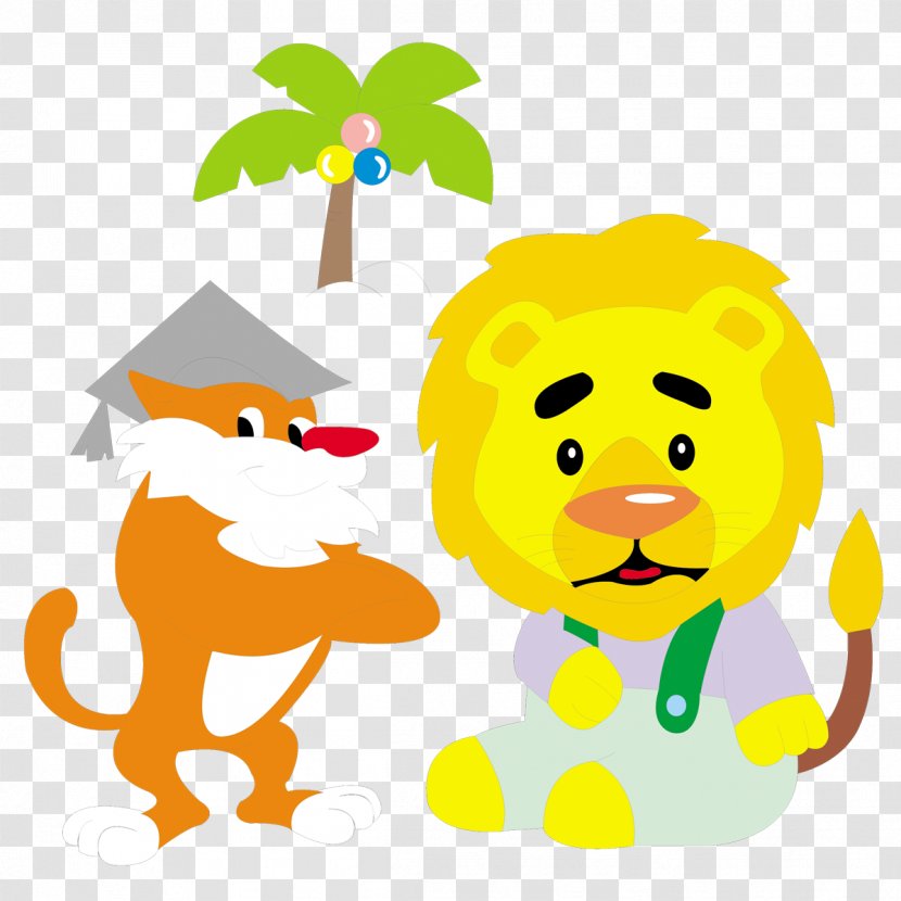 Lion Cartoon Yellow - Designer Transparent PNG