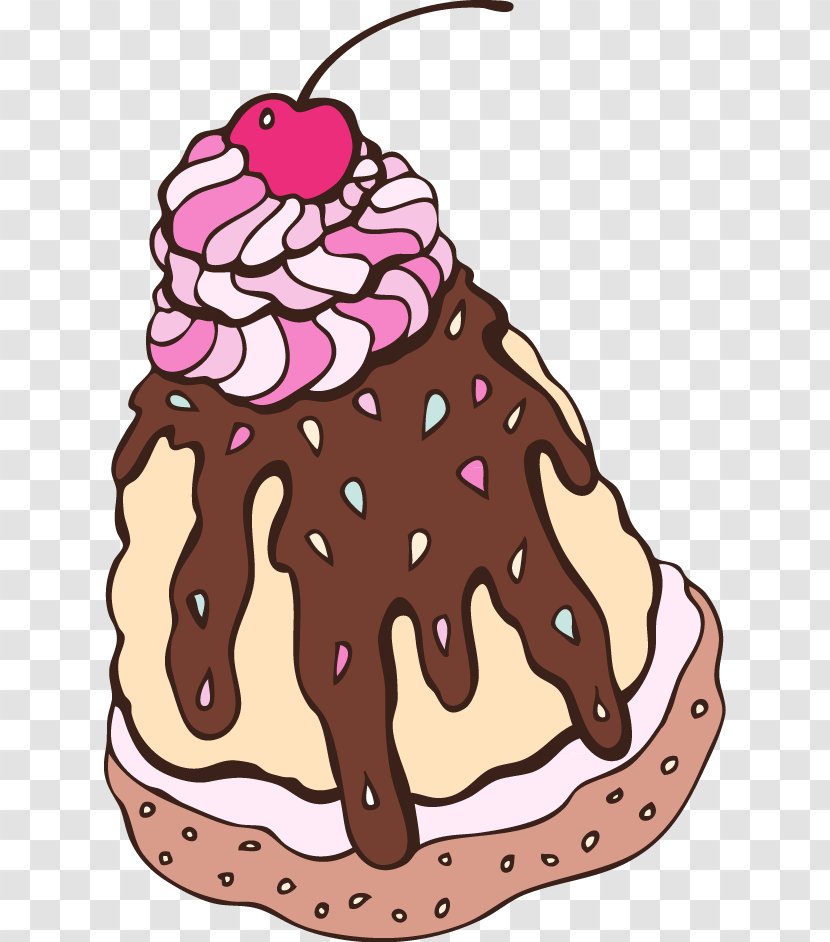 Cupcake Icing Birthday Cake Doughnut Chocolate - Drawing Transparent PNG