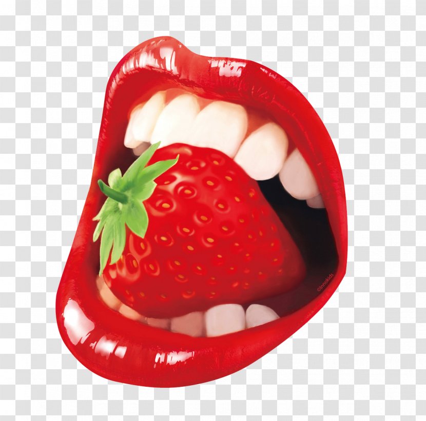 Mouth Poster Strawberry - Strawberries - Creative Transparent PNG