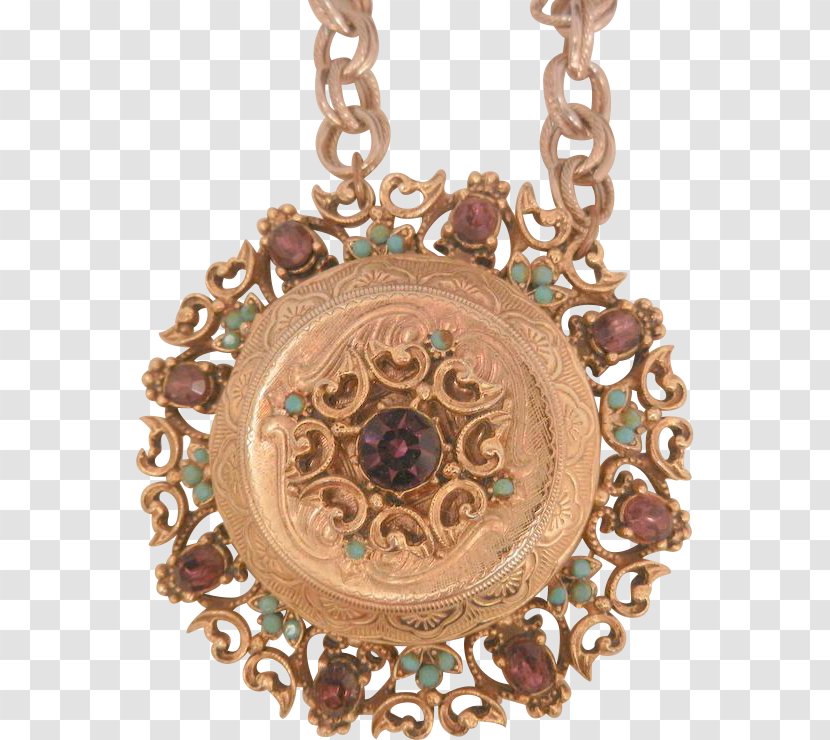 Locket Necklace Gemstone Purple Turquoise - Pendant Transparent PNG