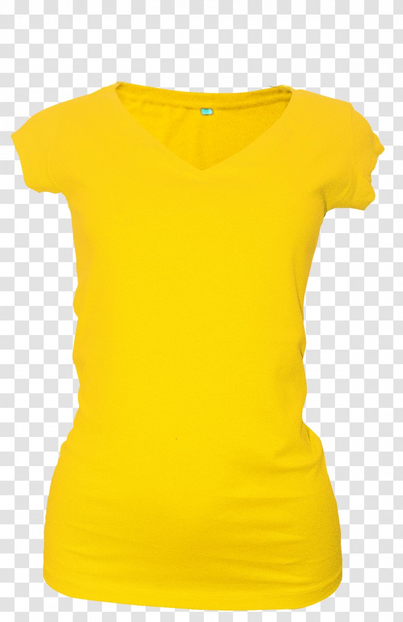 T-shirt Yellow Sweater Clothing Collar - Color Transparent PNG